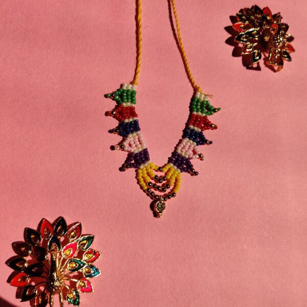 Multi Colour Beaded Kanth Mala for Laddu Gopal | Ashtsakha Mala | Pack of 1 - Image 3