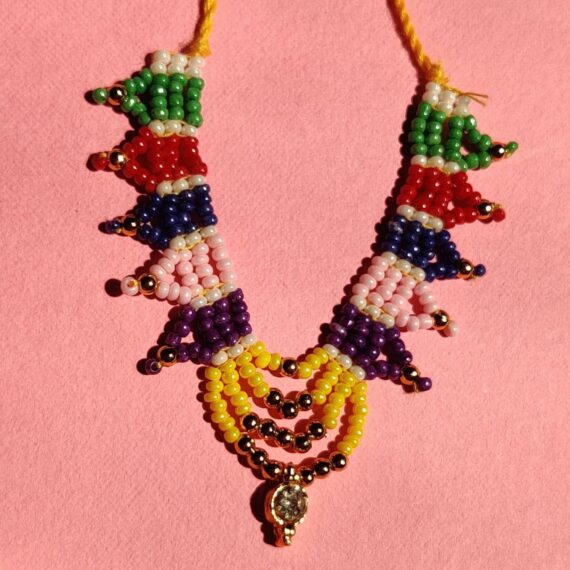 Multi Colour Beaded Kanth Mala for Laddu Gopal | Ashtsakha Mala | Pack of 1