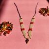 Handmade White & Red Kanth Mala for Laddu Gopal