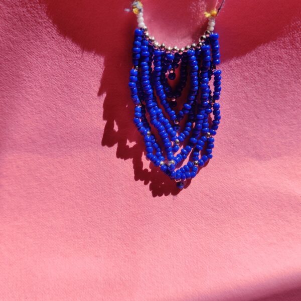 Handmade Blue & Silver Kanth Mala for Laddu Gopal - Image 5