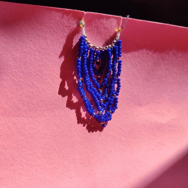 Handmade Blue & Silver Kanth Mala for Laddu Gopal - Image 6