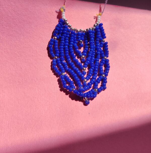 Handmade Blue & Silver Kanth Mala for Laddu Gopal - Image 4