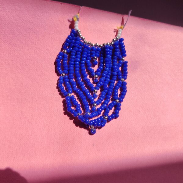 Handmade Blue & Silver Kanth Mala for Laddu Gopal