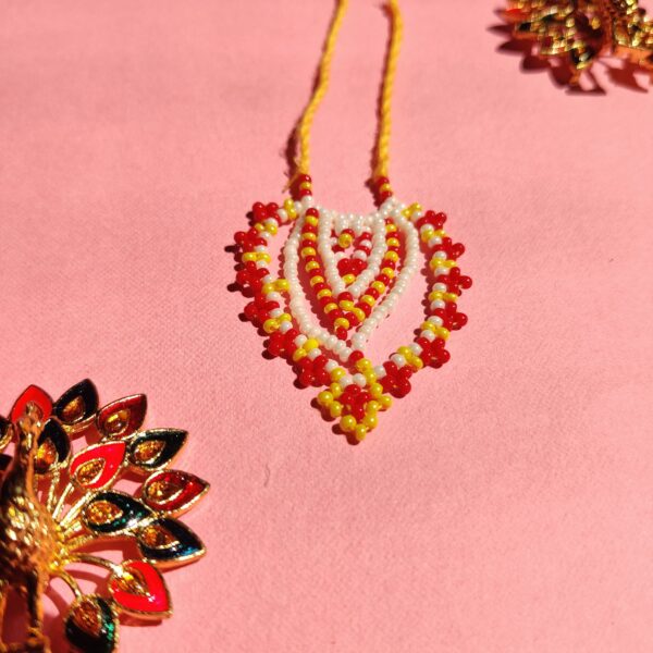 Handmade Red, Yellow & White Kanth Mala for Laddu Gopal