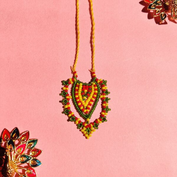 Handmade Green, Yellow & Red Mala for Laddu Gopal - Image 4
