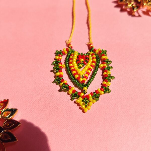 Handmade Green, Yellow & Red Mala for Laddu Gopal - Image 3