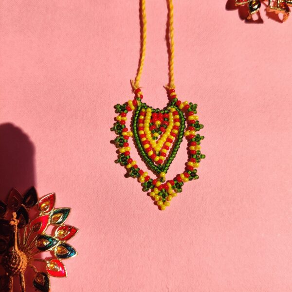 Handmade Green, Yellow & Red Mala for Laddu Gopal - Image 2