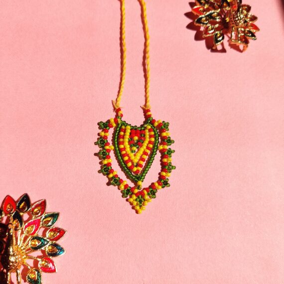 Handmade Green, Yellow & Red Mala for Laddu Gopal