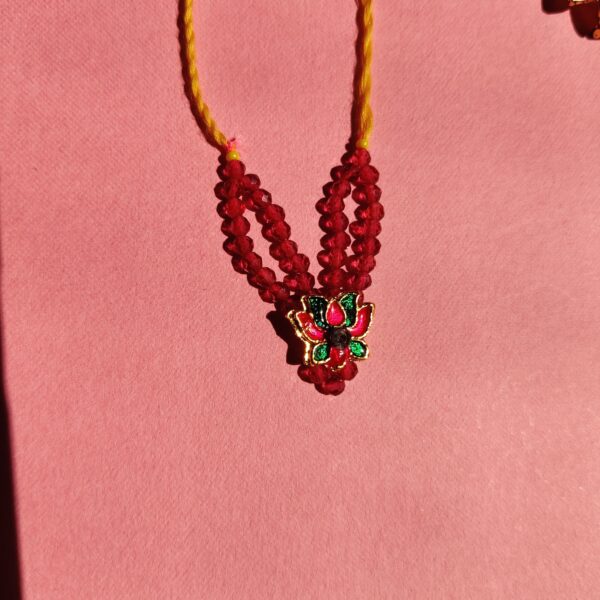 Handmade Pink Crystal Small Mala for Laddu Gopal - Image 3