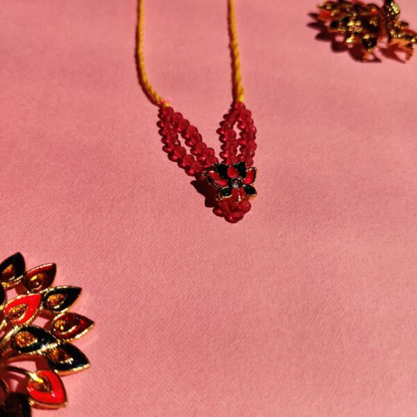 Handmade Pink Crystal Small Mala for Laddu Gopal - Image 2