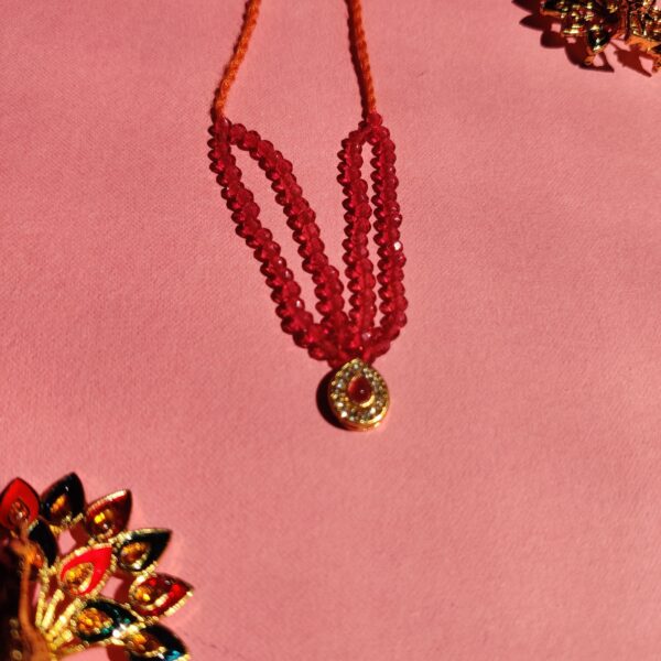 Handmade Pink Crystal Mala for Laddu Gopal - Image 3