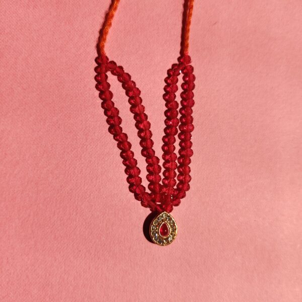 Handmade Pink Crystal Mala for Laddu Gopal - Image 2