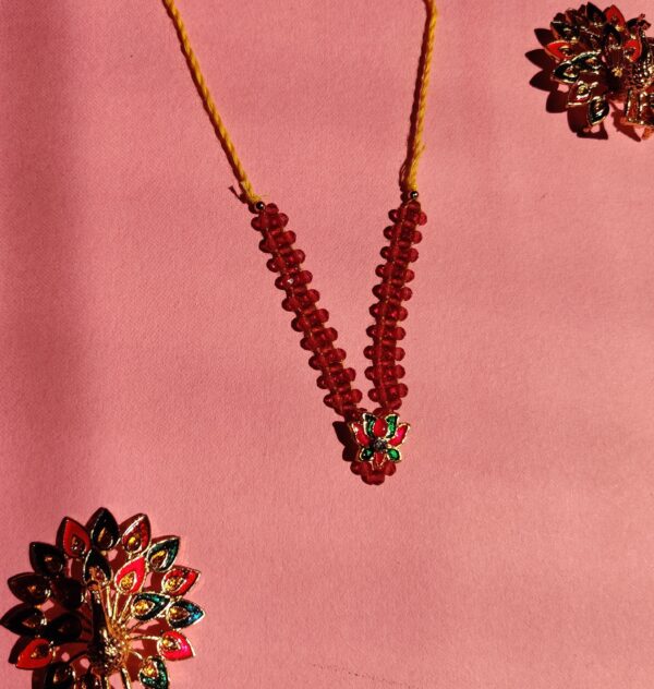 Handmade Pink Crystal Mala for Laddu Gopal | Lotus Mala - Image 4