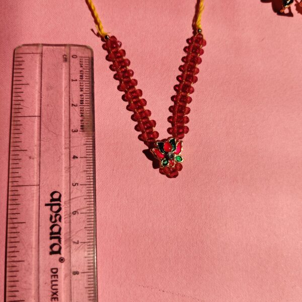 Handmade Pink Crystal Mala for Laddu Gopal | Lotus Mala - Image 3