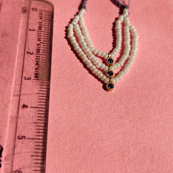 Handmade White Moti & Green Stone Mala for Laddu Gopal - Image 4