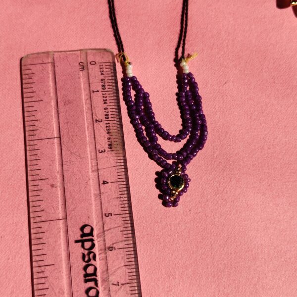 Handmade Light Dark Purple & Green Stone Mala for Laddu Gopal - Image 4