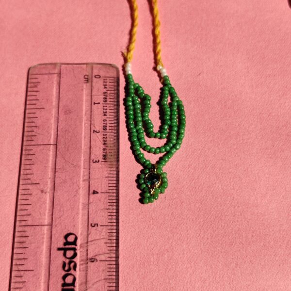 Handmade Green Moti & Green Stone Mala for Laddu Gopal - Image 4