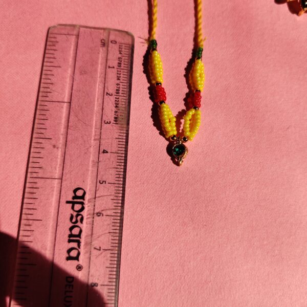 Handmade Yellow & Red Moti Mala for Laddu Gopal - Image 6