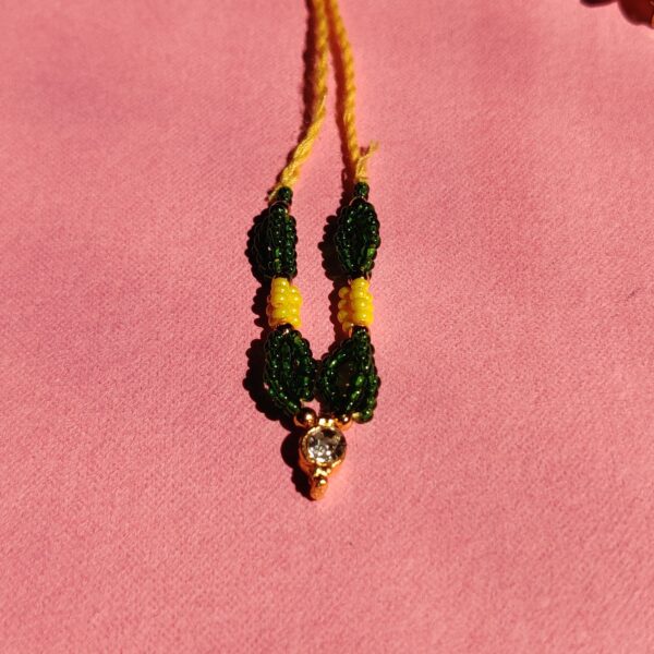 Handmade Green & Yellow Moti Mala for Laddu Gopal - Image 3