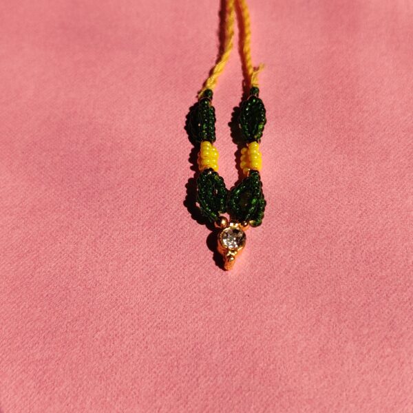 Handmade Green & Yellow Moti Mala for Laddu Gopal - Image 4