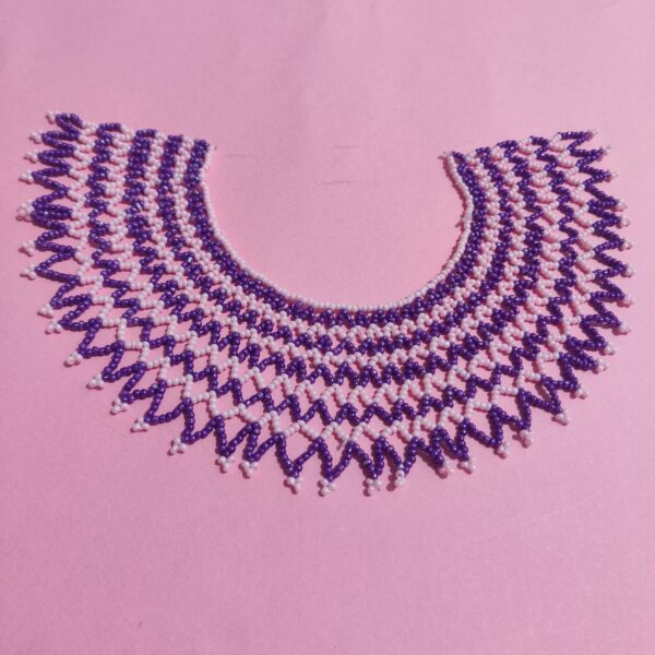 Thakorji Gadi Mala 1 Pcs | Pink & Purple Moti Mala | Gadi Mala for Laddu Gopal - Image 2